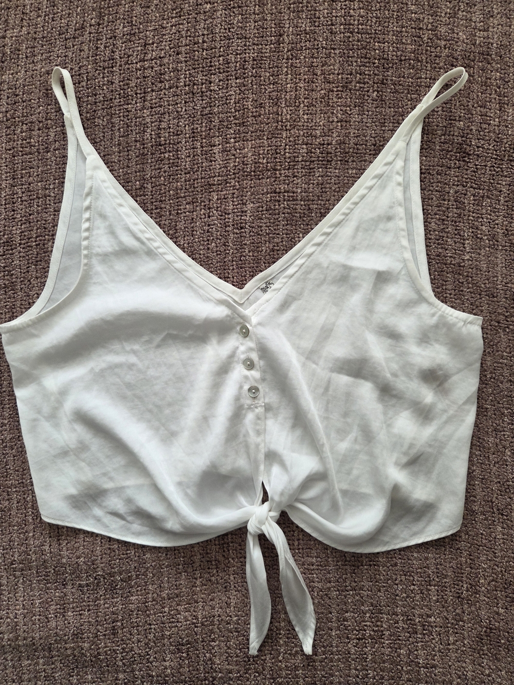 Free People White Tie-Front V-Neck Camisole